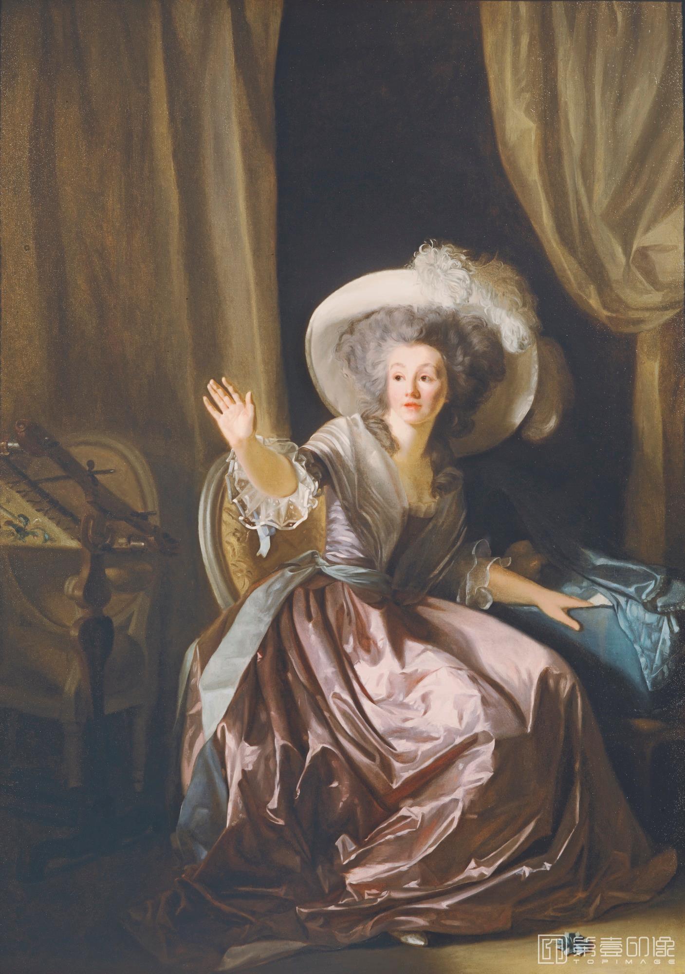 油画-匈牙利国家美术馆藏画-HENRI-PIERRE DANLOUX-PORTRAIT OF THE ARTIST'S WIFE-115